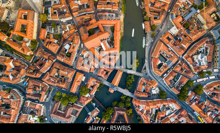 Vista aerea della città vecchia di Bamberg, Germania Foto Stock