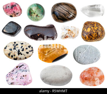Vari tipi di pietre (antofillite, hydrogoethite, etc) Foto Stock