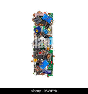 La lettera che ho fatto di componenti elettronici Foto Stock