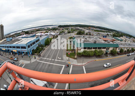 Vista superiore del centro cittadino, Anchorage, Alaska, STATI UNITI D'AMERICA Foto Stock