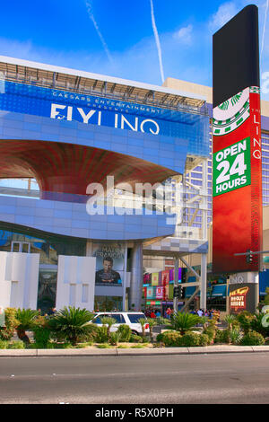 Il Fly Linq zipline arena e complesso di divertimenti sulla Strip di Las Vegas, Nevada Foto Stock