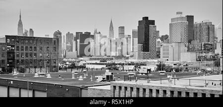 New York skyline della città visto da Brooklyn, Stati Uniti d'America. Foto Stock