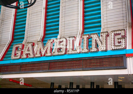 Binions Gambling Hall su Freemont Street nel vecchio centro cittadino di Las Vegas, Nevada Foto Stock