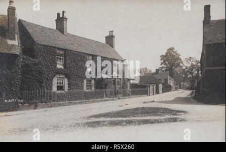 L'annata 1908 Cartoline fotografiche di Marton Village, Warwickshire Foto Stock