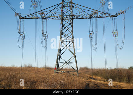 Le linee elettriche crollato Foto Stock