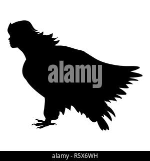 Sirena bird silhouette antica mitologia fantasy Foto Stock