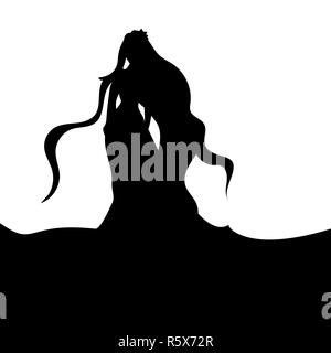 Acqua di Naiad nymph silhouette antica mitologia fantasy Foto Stock