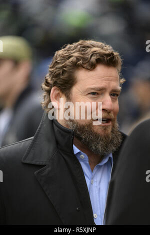 Seattle, Washington, Stati Uniti d'America. 2° dic, 2018. NFL 2018 - Seattle Seahawk GM JOHN SCHNEIDER prima di un gioco di NFL tra San Francisco e Seattle al secolo campo Collegamento a Seattle, WA. Credito: Jeff Halstead/ZUMA filo/Alamy Live News Foto Stock