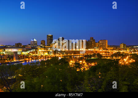 Panoramica del centro cittadino di San Paolo, MN Foto Stock