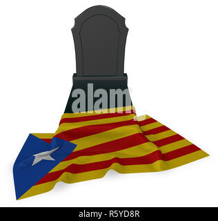 Oggetto contrassegnato per la rimozione definitiva e bandiera catalana Foto Stock