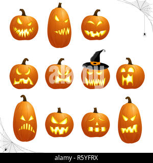 Diversi pumkpins halloween Foto Stock