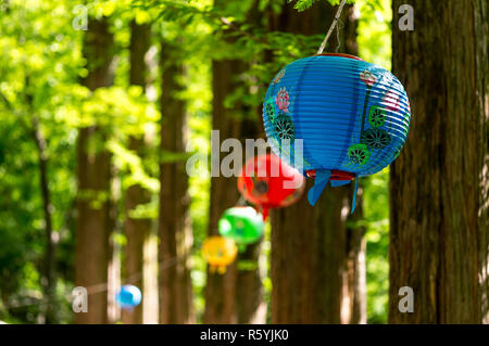 Lanterne colorate in gangcheon Foto Stock