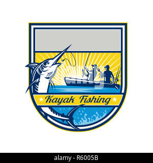 Kayak pesca Marlin azzurro badge Foto Stock