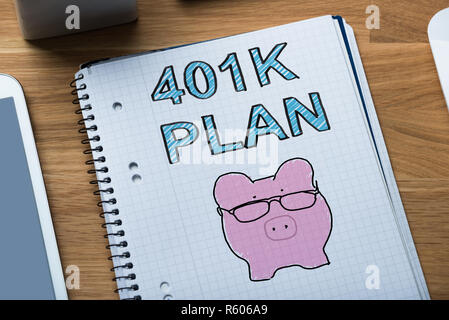 Lista di controllo di audit scritto su Blocco note a scrivania da ufficio Foto Stock