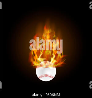 Masterizzazione di palla da baseball con fuoco di fiamma Foto Stock
