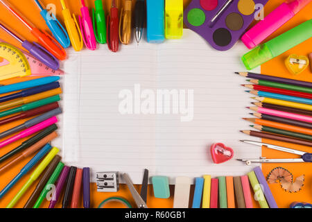 materiale scolastico Foto Stock