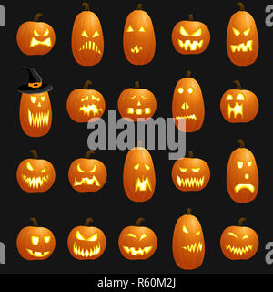 Diversi pumkpins halloween Foto Stock