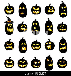 Diversi pumkpins halloween Foto Stock