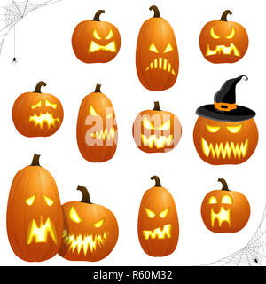 Diversi pumkpins halloween Foto Stock