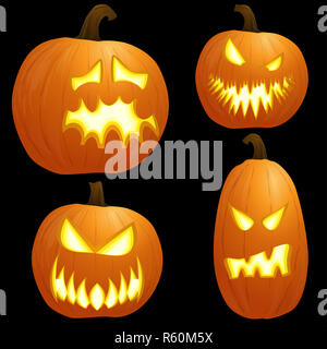 Diversi pumkpins halloween Foto Stock