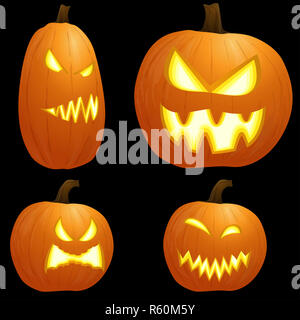 Diversi pumkpins halloween Foto Stock