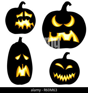 Diversi pumkpins halloween Foto Stock