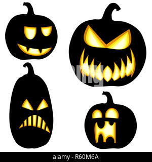 Diversi pumkpins halloween Foto Stock