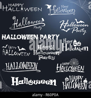 Diversi letterings halloween Foto Stock