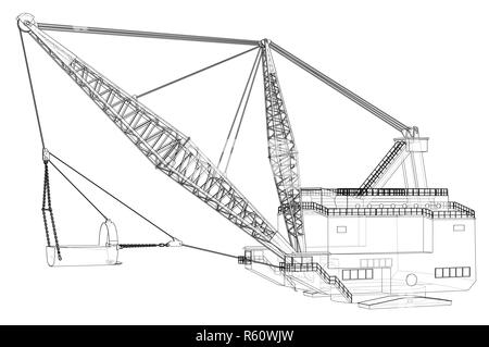 Dragline escavatore a piedi Foto Stock