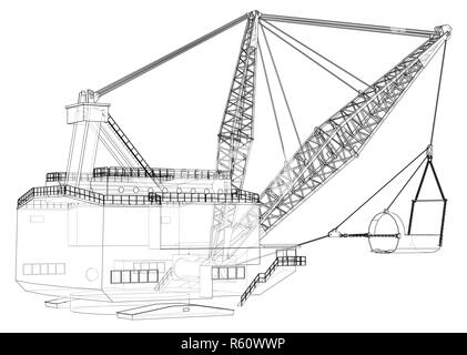 Dragline escavatore a piedi Foto Stock