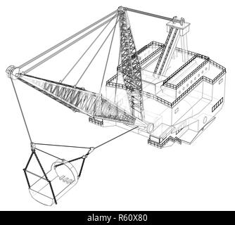 Dragline escavatore a piedi Foto Stock