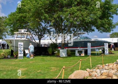 BRIDGEHAMPTON, NY - 26 agosto: atmosfera a Hampton Classic Horse Show motivi su agosto 26, 2018 in Bridgehampton, New York. (Foto di Steve Mack/S.D. Mack foto per Ergun Khorchin) Foto Stock