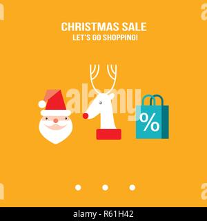 Anno nuovo Natale vendita andiamo shopping modello di progettazione per la tua azienda illustrazione vettoriale Illustrazione Vettoriale