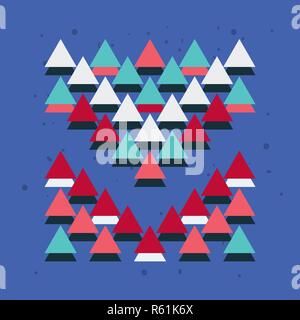 Banner elegante triangolo con forme geometriche colorato illustrazione vettoriale Illustrazione Vettoriale