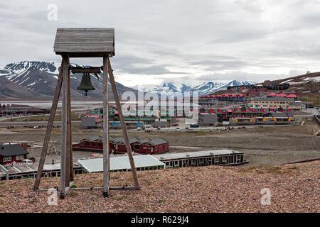 Torre campanaria a Longyearbyen, Norvegia Foto Stock