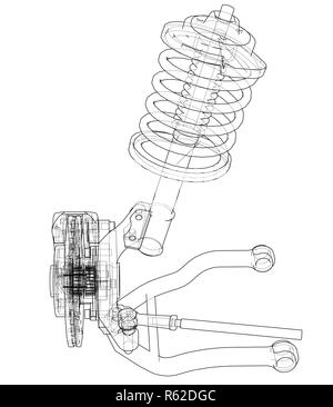 Sospensione per auto con ammortizzatore Foto Stock