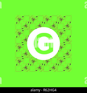 Semplice e grazioso monogramma floreali modello di disegno, lineart elegante logo design Foto Stock