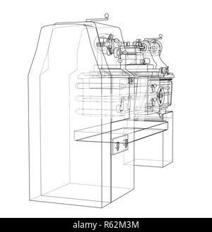 Concetto di tornio. 3d illustrazione Foto Stock