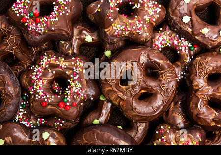 Cioccolato artigianale pretzel dessert spuntini vista superiore Foto Stock