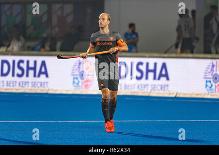 BHUBANESWAR, 01-12-2018, Odisha Hockey uomini di Coppa del Mondo di Bhubaneswar 2018. Luogo: Kalinga Stadium. Billy Bakker durante il gioco Paesi Bassi vs Malaysia. Foto Stock