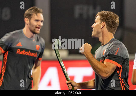 BHUBANESWAR, 01-12-2018, Odisha Hockey uomini di Coppa del Mondo di Bhubaneswar 2018. Luogo: Kalinga Stadium. durante il gioco Paesi Bassi vs Malaysia. Foto Stock