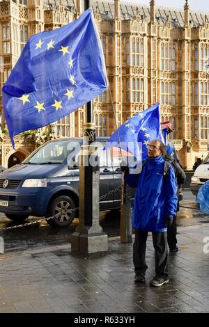 Londra, Regno Unito. 3 dicembre, 2018. Anti Brexit sostenitori dimostrare al di fuori della sede del Parlamento,Westminster,London.UK Credit: Michael melia/Alamy Live News Foto Stock