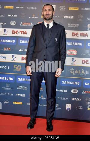 Milano, Italia. 03 Dic, 2018. Milano. Tappeto rosso del Gran GalÃ del Calcio 2018 nella foto: Giorgio Chiellini Credit: Indipendente Agenzia fotografica/Alamy Live News Foto Stock
