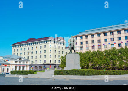 Krasnaya ploshchad, piazza Rossa di Vyborg, Russia Foto Stock