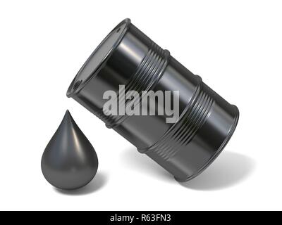 Canna Nero e olio gigante drop icona 3D Foto Stock