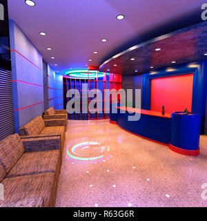 3D Rendering Hotel Reception Foto Stock