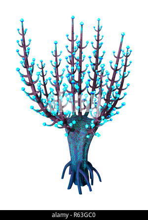 Rendering 3D impianto alieno su bianco Foto Stock