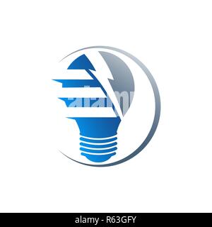 Creative logo della lampadina, smart, idea vettore logo,Lampadina luce logo design template Illustrazione Vettoriale