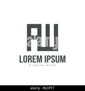 AW modello Logo design. Lettera iniziale del logo design modello Illustrazione Vettoriale