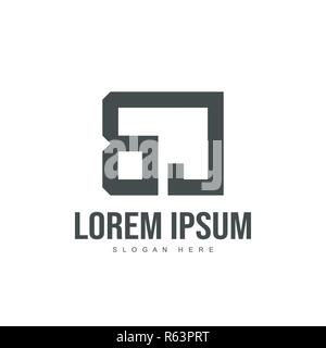 BJ Lettera logo design. Lettera iniziale del logo design modello Illustrazione Vettoriale